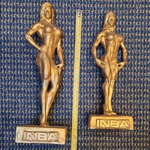 Gold Bodybuilding Trophy Set